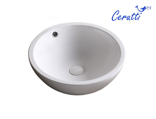 Раковина из сантехнического фарфора Cerutti SPA CR1001 45х45 накладная цвет белый - фото 2