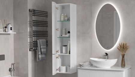 Шкаф-пенал Velvex LUNA pp.LUN.35 40х150 подвесной цвет белый