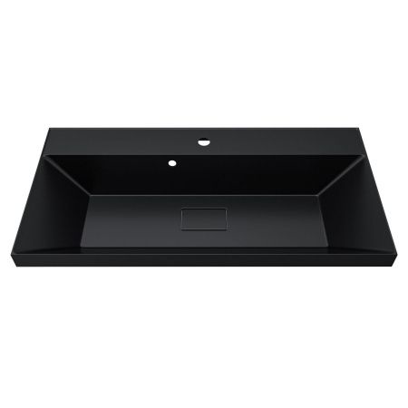 Раковина из искусственного камня Uperwood Classic New RClassicNew90bg 90х50 полувстраиваемая цвет черный