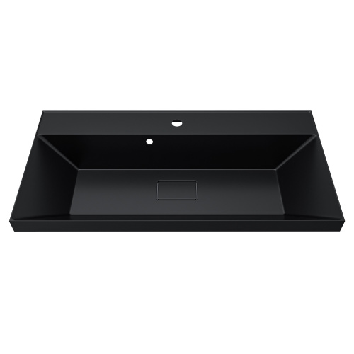 Раковина из литьевого мрамора Uperwood Classic New RClassicNew90bg 90х45 полувстраиваемая цвет черный глянцевый - фото 5