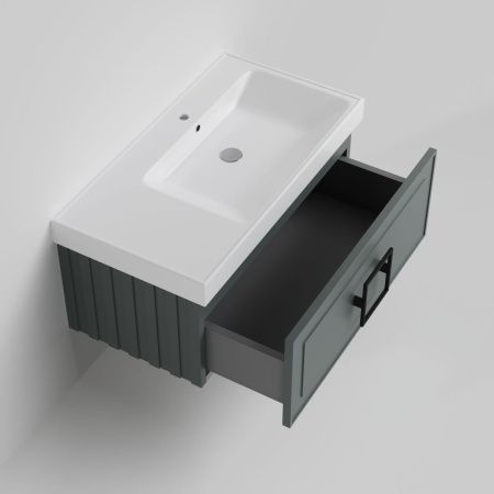 Тумба с раковиной La Fenice CUBO NFNC-01-CUB-G-90-3-90R 90х50 подвесная цвет серый