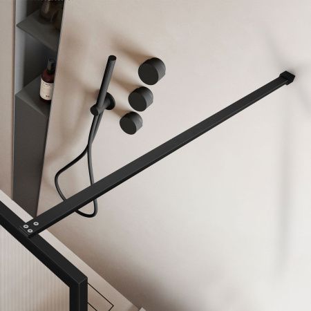 Душевая перегородка Vincea Walk in HP Art VSW-1HP900FLB 90х200 стекло рифленое профиль черный