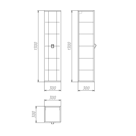 Шкаф-пенал Grossman Норма 303012 30х130 подвесной цвет белый