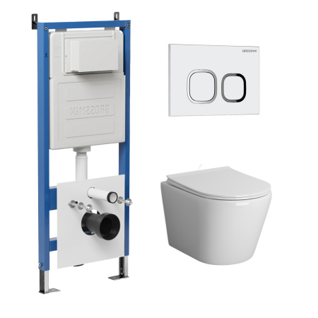 Инсталляция + кнопка смыва + унитаз Grossman Cosmo 97.4478S.02.000
