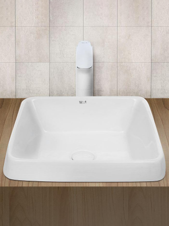Раковина из сантехнического фаянса WeltWasser WW SK 10000004610 40 см встраиваемая цвет белый 1 отверстие под смеситель