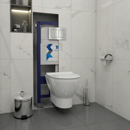 Клавиша смыва механическая Teymi Aina T70014 цвет нержавеющая сталь