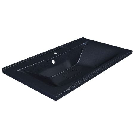 Раковина из искусственного камня Uperwood Elen 291120424 80х40 полувстраиваемая цвет черный