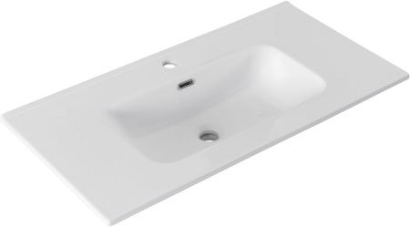 Раковина керамическая Aquanet Flat 00330432 90х50 полувстраиваемая цвет белый 1 отверстие под смеситель