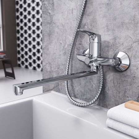 Смеситель для ванны Tokito TAKASE TOK-TAK-1015 настенный хром