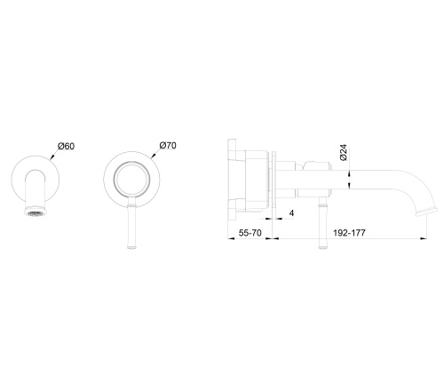 Смеситель для раковины Wonzon & Woghand TOR WW-88869073-RG встраиваемый в стену розовое золото - фото 2