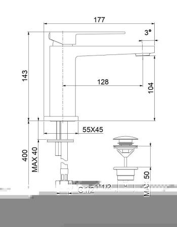 Смеситель Webert Pegaso PE830102010 на раковину золото