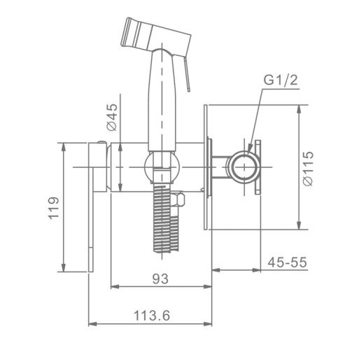 Гигиенический душ со смесителем Raglo R10.52.05 сатин - фото 2