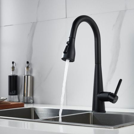 Смеситель для кухни Shevanik S363H на мойку черный