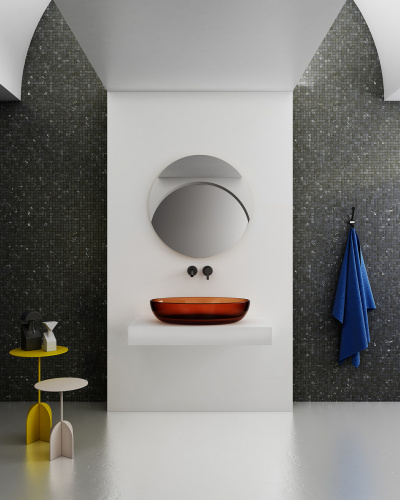 Раковина Abber KRISTALL 60 см AT2801Opal накладная цвет коричневый - фото 4