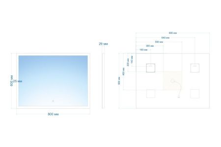 Зеркало с подсветкой Abber AG6107S-0.8 80х60