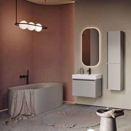 Шкаф-пенал Aqwella Y PUR0535ST 40х140 подвесной цвет серый