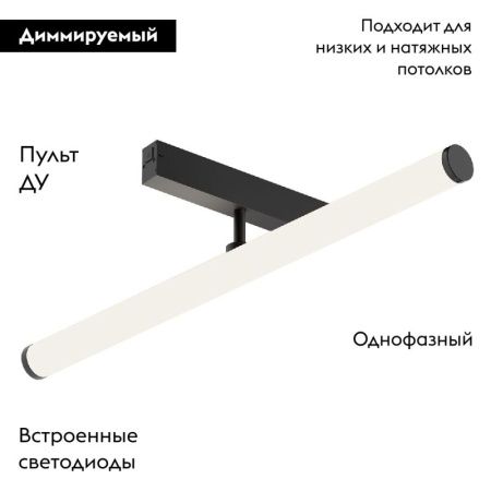 Трековый однофазный светильник Denkirs Smart Ray (Смарт Раы) DK8065-BK