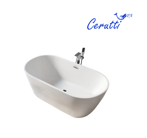 Ванна акриловая Cerutti SPA CT10519 170х75 отдельностоящая овальная - фото 2