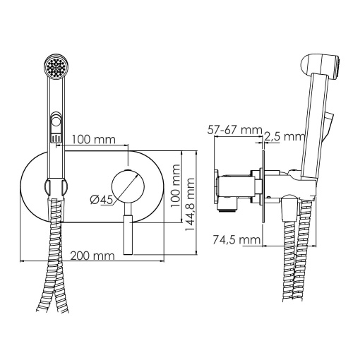 Гигиенический душ со смесителем WasserKRAFT Wern 4200 4238 никель - фото 4