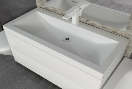 Раковина мебельная из литьевого мрамора Marko Флай 90 5204900 90х48 накладная цвет белый