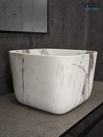 Раковина керамическая Gid Creativo 54480 40х40 накладная цвет многоцветный 1 отверстие под смеситель