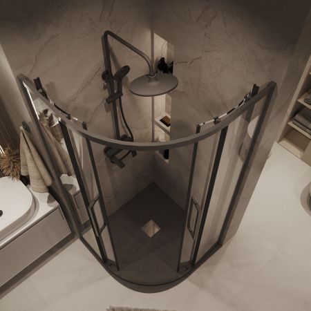 Душевой уголок Grossman Cosmo 301.K33.02.9090.42.00 90х90 стекло прозрачное профиль графит без поддона