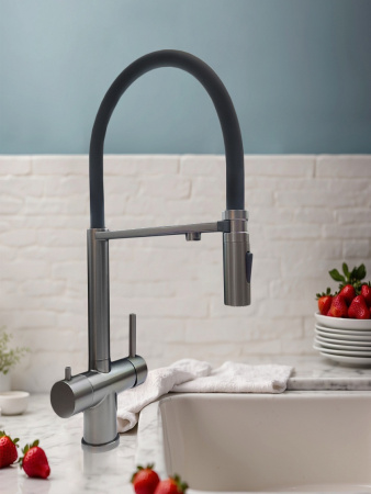 Смеситель для кухни AltroBagno Flusso AltroBagnoFlusso050203GM на мойку оружейная сталь