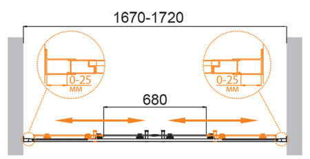 Душевая дверь Cezares MOLVENO MOLVENO-BF-2-170-C-Cr-IV 170х195 стекло прозрачное профиль хром глянцевый