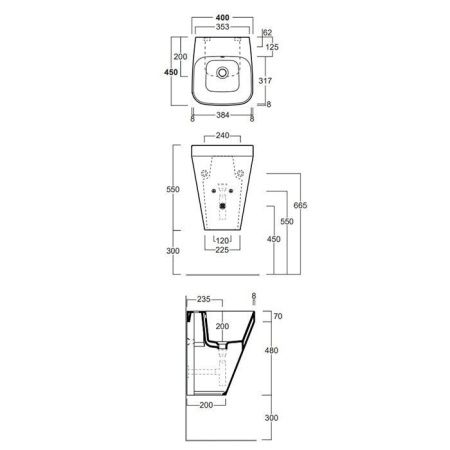 Раковина из сантехнического фаянса Simas Baden Baden BB13bi*1 50х40 подвесная цвет белый 1 отверстие под смеситель