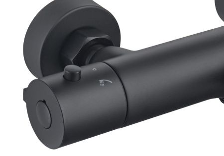 Смеситель для ванны Aquatek ВЕГА AQ1043MB настенный черный с термостатом