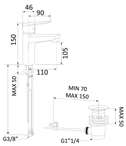 Смеситель Mariani Essenza A00393ES на раковину хром - фото 2