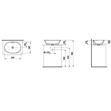 Раковина керамическая Laufen New Classic 8.1285.2.000.112.1 60 см накладная цвет белый без отверстий под смеситель