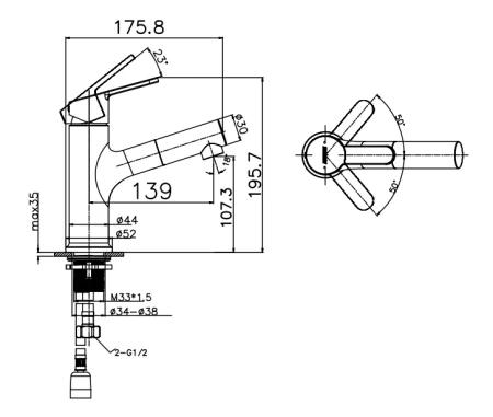 Смеситель Arrow AG4129MB на раковину черный