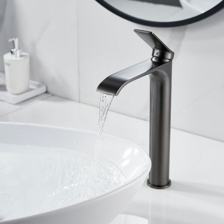 Смеситель для раковины Shevanik S4111T на столешницу оружейная сталь