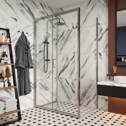 Душевой уголок Cerutti SPA GLORIA120 80х120 стекло прозрачное профиль хром глянцевый - фото 5
