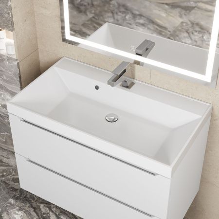 Раковина из искусственного камня Uperwood Classic 291020337 80х50 полувстраиваемая цвет белый