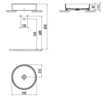 Раковина из сантехнического фарфора Creavit Loop LP145-00SK00E-0000 50х50 накладная цвет розовый