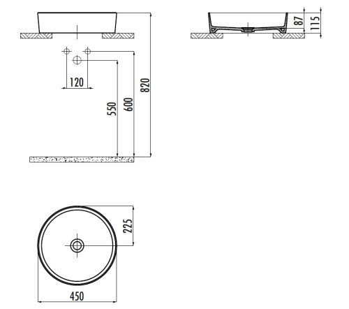 Раковина Creavit Loop 45 см LP145-00CM00E-0000 накладная цвет коричневый - фото 2