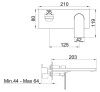 Смеситель для раковины AQG Alpha 01ALC170CR встраиваемый в стену хром