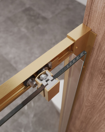 Душевая дверь Cezares MOLVENO MOLVENO-BF-1-120-C-BORO-IV 120х195 стекло прозрачное профиль золото брашированное