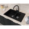 Кухонная мойка Grandex Aqua 600114 80х50 цвет черный поверхность матовая