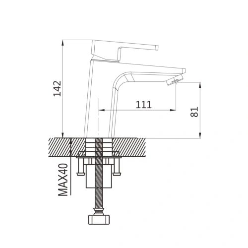 Смеситель Shevanik S8201T на раковину оружейная сталь - фото 3