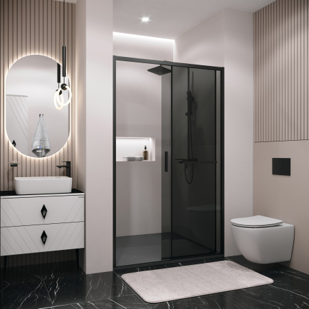 Душевая дверь Grossman Style 100.K33.05.120.21.10 120х195 стекло тонированное профиль черный матовый