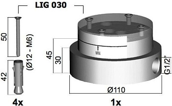 База для установки напольного смесителя Paffoni Light LIG030