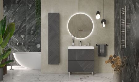 Шкаф-пенал Velvex EDGE pp.EDG.35 графит 40х20 подвесной цвет серый