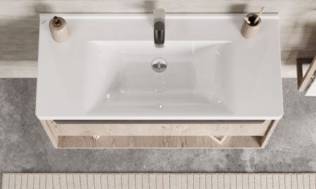 Раковина из сантехнического фарфора Santek Миранда WH302249 100х50 накладная цвет белый