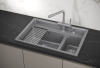 Кухонная мойка Granula Kitchen Space 7302, АЛЮМИНИУМ 75х50 цвет серый поверхность матовая