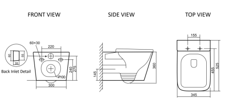 Унитаз подвесной SantiLine SL-5027MB цвет черный с сиденьем микролифт безободковый смыв воронка-водоворот