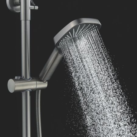 Душевая стойка Shevanik S6236T настенная цвет оружейная сталь