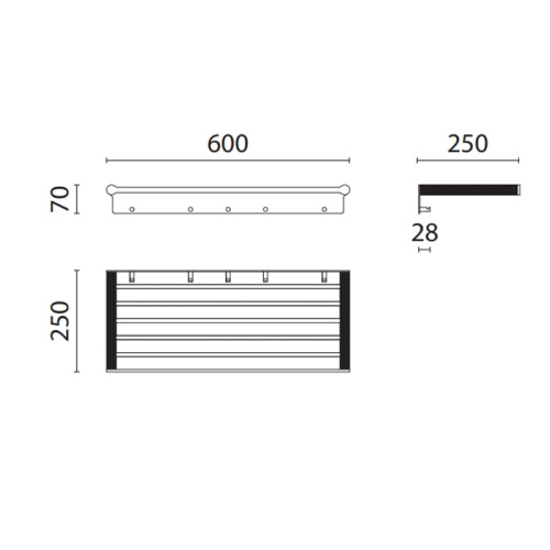 Полка в ванную комнату Oasis Defile 0DFL00400702060CR (0AGD007CR) - фото 2